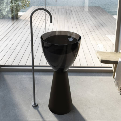 Раковина отдельностоящая прозрачная ABBER AT2703Onyx-Black черный/черный матовый Раковина отдельностоящая прозрачная ABBER AT2703Onyx-Black черный/черный матовый