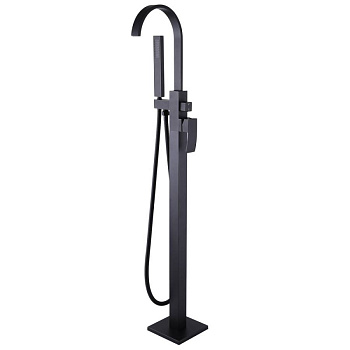 Смеситель ABBER Wasserfall AF8615B напольный, черный матовый Смеситель ABBER Wasserfall AF8615B напольный, черный матовый