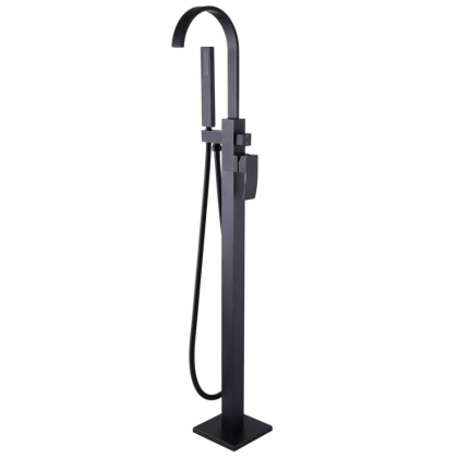 Смеситель ABBER Wasserfall AF8615B напольный, черный матовый Смеситель ABBER Wasserfall AF8615B напольный, черный матовый