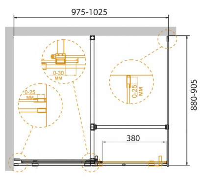 STREAM-AH-1-110/80-C-Cr Душевой уголок