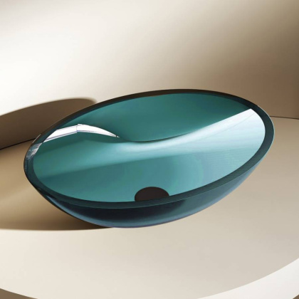 Раковина накладная прозрачная ABBER Kristall AT2802Aquamarin бирюзовая Раковина накладная прозрачная ABBER Kristall AT2802Aquamarin бирюзовая