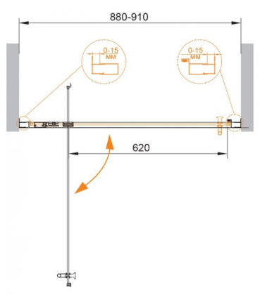 ECO-O-BA-1-80-C-Cr Душевая дверь ECO-O-BA-1-80-C-Cr Душевая дверь