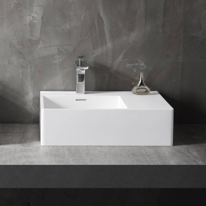 Раковина подвесная ABBER Stein AS2644 L белая матовая Раковина подвесная ABBER Stein AS2644 L белая матовая