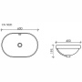 Умывальник овальный встраиваемый сверху в столешницу Element 600*400*195мм