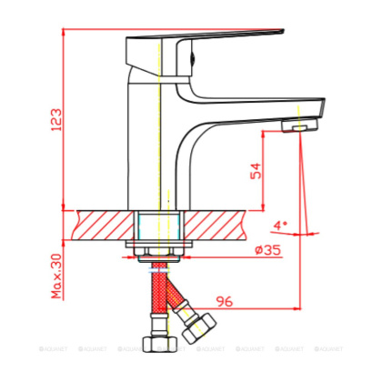 Смеситель для раковины Orange Loop M26-021w белый