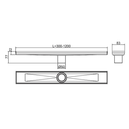 Душевой лоток RGW Shower Drain SDR-02-Q 21210210-02 с решеткой под плитку Душевой лоток RGW Shower Drain SDR-02-Q 21210210-02 с решеткой под плитку