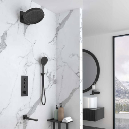 Душевой комплект VSFW-433TI3MB встраиваемый, термостатический, трехрежимный, черный