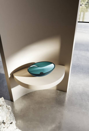 Раковина накладная прозрачная ABBER Kristall AT2802Aquamarin бирюзовая Раковина накладная прозрачная ABBER Kristall AT2802Aquamarin бирюзовая