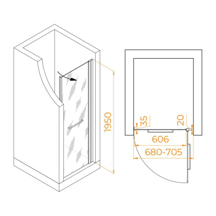 Душевая дверь RGW PA-103, RGW 020810307-11 Душевая дверь RGW PA-103, RGW 020810307-11