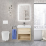 Тумба с раковиной подвесная BelBagno NEON 50 Rovere Scuro, раковина белая Тумба с раковиной подвесная BelBagno NEON 50 Rovere Scuro, раковина белая