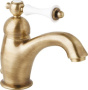 MARGOT-LSM1-03/24-N Смеситель для раковины с донным клапаном Исполнение: Золото 24 карат, Ручки: Чёрная 