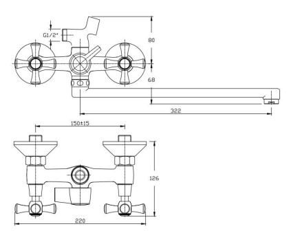 Смеситель для ванны/душа Orange Classic M71-211cr с душевым набором Смеситель для ванны/душа Orange Classic M71-211cr с душевым набором