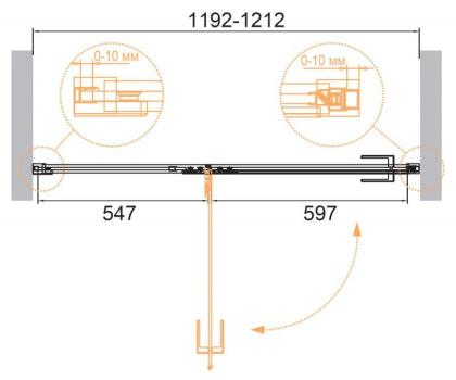 BELLAGIO-B-12-140-C-BORO Душевая дверь