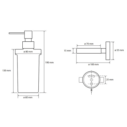 Настенный дозатор для жидкого мыла (стекло)