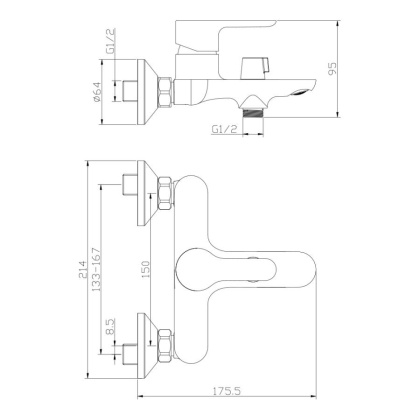 Смеситель д/ванны TOLEDO, арт.18201TD