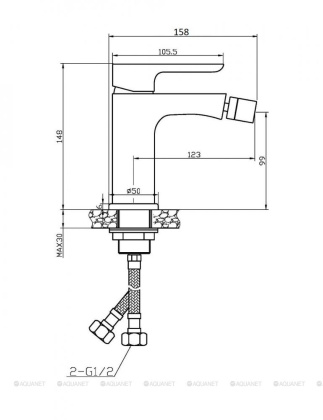 Agger Gorgeous A0203100 Однозахватный смеситель для биде, хром Agger Gorgeous A0203100 Однозахватный смеситель для биде, хром