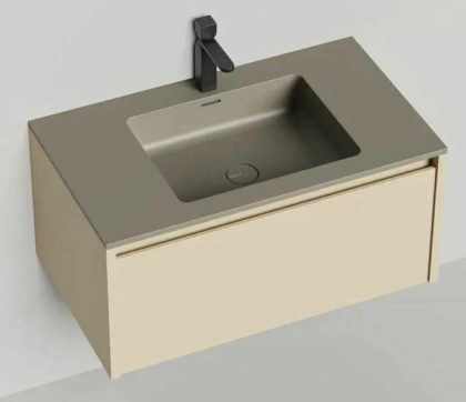 Подвесная тумба Domino 800, эмаль, под встраиваемую раковину, гладкий фасад