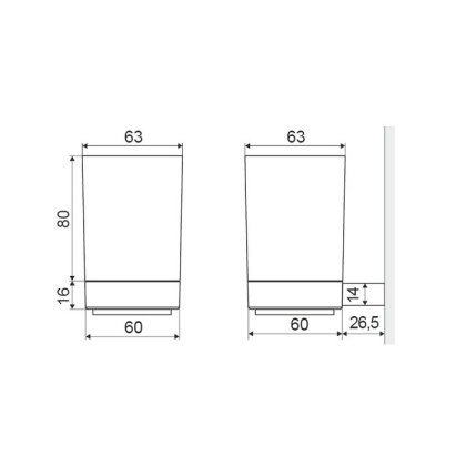 Стакан подвесной EXCELLENT Riko (хром)