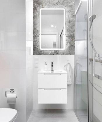 Тумба с раковиной подвесная BelBagno ETNA 50 Rovere Bianco, раковина белая Тумба с раковиной подвесная BelBagno ETNA 50 Rovere Bianco, раковина белая