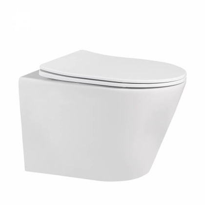 Подвесной унитаз Abber Bequem AC1102MW белый матовый с микролифтом Подвесной унитаз Abber Bequem AC1102MW белый матовый с микролифтом