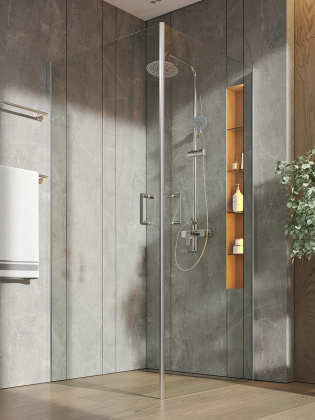 Душевой уголок Orange E04-090TCR без поддона 90х90, стекло прозрачное