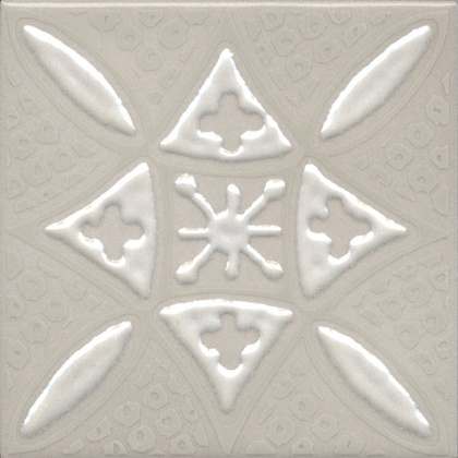 Декор Бахия 2 серый светлый глянцевый 9,8x9,8x0,7