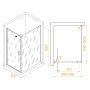 Душевой уголок  90*120*195 RGW SV-145B (SV-05B + Z-050-2B) Прямоуг./Чёрный/Прозрачное/8 мм (Easy)