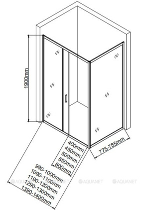 Душевая дверь Aquanet SD-1000A 100, прозрачное стекло Душевая дверь Aquanet SD-1000A 100, прозрачное стекло
