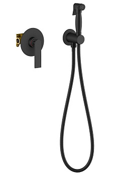 Смеситель Timo Anni 2789/03SM встроенный с гигиеническим душем, черный матовый