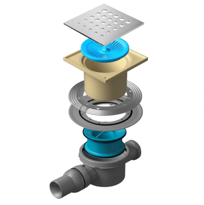 13000010 Точечный трап 150х150 мм Confluo Standard Drops 2,металл с перфорацией Drops (Капли), без рамки Исполнение: Хром  13000010 Точечный трап 150х150 мм Confluo Standard Drops 2,металл с перфорацией Drops (Капли), без рамки Исполнение: Хром