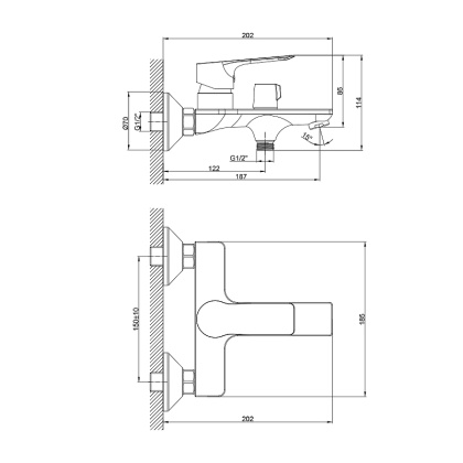 Смеситель Rossinka RS27-30 для ванны Смеситель Rossinka RS27-30 для ванны