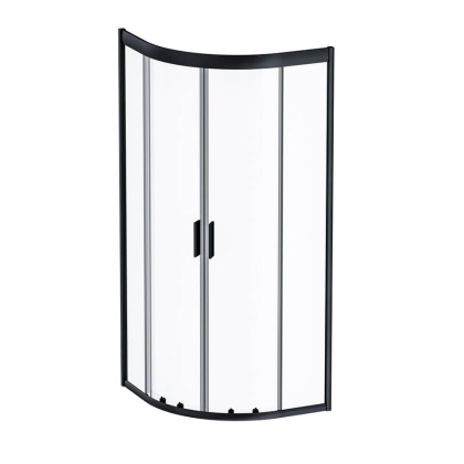 W90G-401-080BT Душевое ограждение Gem 1/4 Rond 80x80 стекло прозрачное, профиль Черный матовый, без