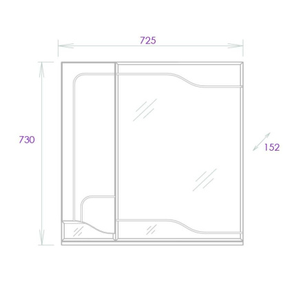 Шкаф-зеркало Onika Веронэлла 75 белый, левый
