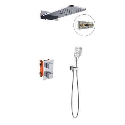 Душевой комплект VSFW-103TCH термостатический встраиваемый, двухрежимный, хром Душевой комплект VSFW-103TCH термостатический встраиваемый, двухрежимный, хром