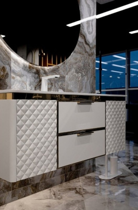 Тумба ROMBO 120cm Белый матовый/золото 777-120-WG Boheme Тумба ROMBO 120cm Белый матовый/золото 777-120-WG Boheme