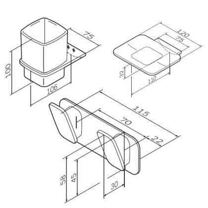 Набор аксессуаров для зоны красоты AK50B0703W
