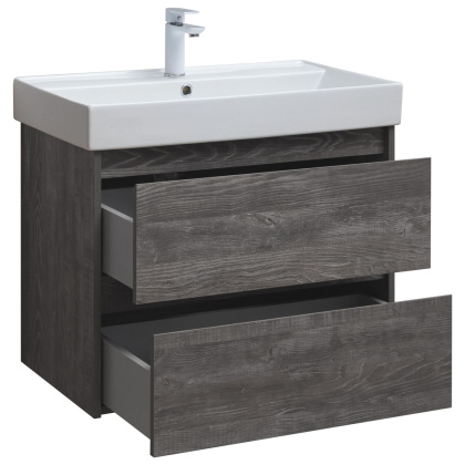 Тумба под раковину Aquanet Nova Lite 75 дуб серый (2 ящика)