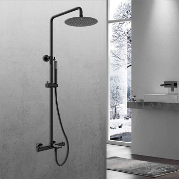 Душевая стойка Vogue VSFS-1V1TMB термостатическая, черный Душевая стойка Vogue VSFS-1V1TMB термостатическая, черный