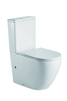 Унитаз-компакт Point Сатурн безободковый, белый, сиденье дюропласт микролифт быстросъем., PN42901