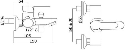 Смеситель для ванны с душем Paffoni Blu BLU022CR