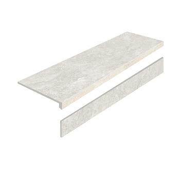 Ступень L из керамогранита MYSTICAL CHARM BIANCO 32х120 MATT с подступенником