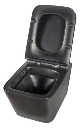 Унитаз подвесной безободковый Creto Logan L2 1002-002-L2BLMAT с крышкой-сиденьем микролифт, черный матовый Унитаз подвесной безободковый Creto Logan L2 1002-002-L2BLMAT с крышкой-сиденьем микролифт, черный матовый