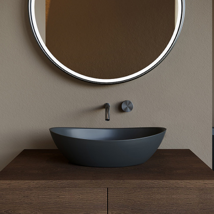 Раковина Salini CALLISTA 103 1101203SMRF S-Stone покраска по RAL полностью, накладная, матовая Раковина Salini CALLISTA 103 1101203SMRF S-Stone покраска по RAL полностью, накладная, матовая