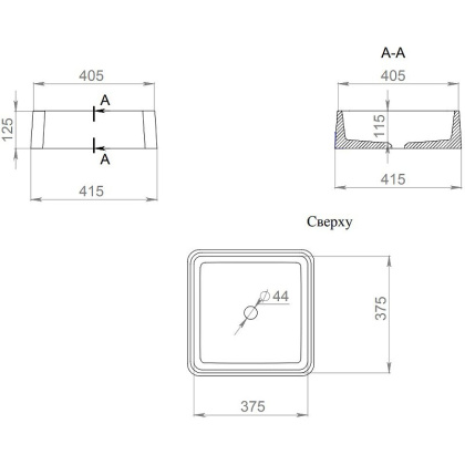Раковина Salini Gloria 02 41х41 1102202M Раковина Salini Gloria 02 41х41 1102202M
