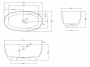 Ванна из литьевого мрамора Abber Stein 130х68 AS9641-1.3
