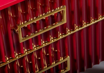 Тумба MONACO 100см h74см бордо глянец + золото под раковину чашу 867-100-RG Boheme