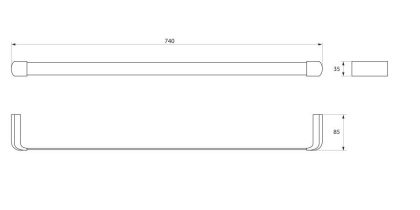 Полотенцедержатель одинарный 74 см., RUSH Flores (FL08531В)