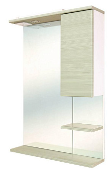 Шкаф-зеркало Onika Элита 60, оливковый, правый, с подсветкой