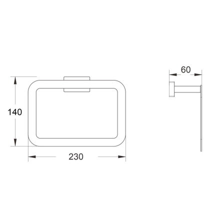 Полотенцедержатель в форме полукольца удлиненный, SG5606H Shevanik, Черный Полотенцедержатель в форме полукольца удлиненный, SG5606H Shevanik, Черный