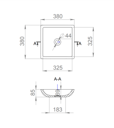 Раковина Salini CALLISTA 108 1101208SMRH S-Stone покраска по RAL снаружи, накладная, матовая